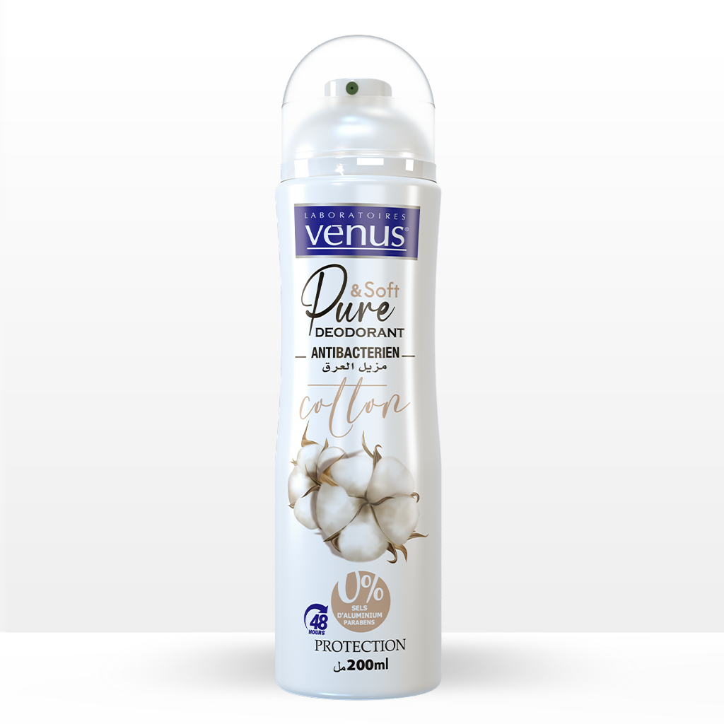 DÉODORANT–PURE & SOFT– ANTIBACTERIEN –COTON